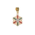 Pendentif flocon de neige doré avec strass colorés et motif méandre pour bijoux DIY - Pendentif Flocon Incrusté de Strass Colorés (2)