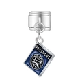 Pendentif passeport style italien avec émail bleu pour bracelets modulaires à faire soi-même - Style de Passeport Bleu (MK-DGB1184)