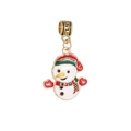 Pendentif bonhomme de neige de Noël en émail rouge et vert pour bracelet à faire soi-même - Pendentif Bonhomme de Neige Avec Écharpe (3)