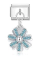Italienisches Charm-Armbandglied mit hellblauem Kristall-Gänseblümchen-Anhänger - Himmelblauer Gänseblümchen Stil (MK-DGB1384)
