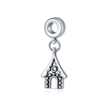 Pendentif maison de Noël en argent sterling pour bracelets personnalisés DIY - Style de Maison Européenne (1)