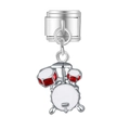 Italienischer Modul-Charm für Armbänder mit einem rot-weißen Schlagzeug-Design - Rot-Weißer Schlagzeug Stil (MK-DGB1187)