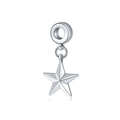 Colgante de estrella plateada pulida con agujero grande para pulseras y collares DIY - Estilo de Estrella de Pentagrama 3D (5)