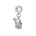 Colgante de Papá Noel de plata en metal pulido para creación de joyas navideñas DIY - Estilo Papá Noel (6)