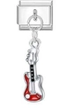Italienischer Charme-Anhänger mit rot-weißer E-Gitarre für modulare DIY-Armbänder - Rot-Weiße E-Gitarre Stil (MK-DGB1199)