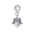 Colgante de ángel de plata para joyería DIY de Navidad con alas detalladas - Estilo de Ángel Reando (7)