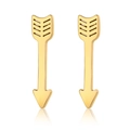 Minimalistische Pfeil-Ohrstecker aus poliertem goldenem Edelstahl für Damen und Herren - 2-Pfeil