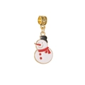Pendentif bonhomme de neige de Noël avec écharpe rouge et anneau doré pour bijoux DIY - Pendentif Bonhomme de Neige Avec Chapeau Noir (25)