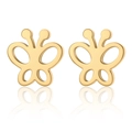 Paar goldene minimalistische hohle Schmetterlingsstecker aus poliertem Edelstahl - 3-Schmetterling