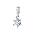 Colgante de estrella de plata con circonita redonda y fondo blanco con reflexión - Estilo Estrella Hexagonal Strass (11)