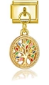 Italienisches Gold-Modularmband-Charm mit farbenfrohem Emaille-Lebensbaum-Design - Bunter Lebensbaum (MK-DGB776)