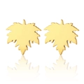 Goldene Ahornblatt-Ohrstecker aus poliertem Edelstahl für Damen und Herren - 4-Ahornblatt