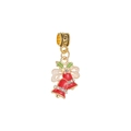 Pendentif de Noël avec cloches rouges doubles, nœud blanc et perle dorée ornée - Pendentif Double Cloche Rouge (27)