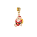 Pendentif Père Noël avec émail rouge et fermoir clip géométrique doré pour bijoux - Pendentif Père Noël Corps Entier Rouge (29)