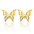 Minimalistische goldene Schmetterlingsstecker aus poliertem Edelstahl für Damen - 7-Hohler Schmetterling