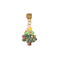 Pendentif sapin de Noël en émail vert et finition dorée pour bijoux DIY - Pendentif Sapin de Noël Coloré (30)