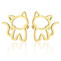 Vergoldete minimalistische Katzenohrstecker aus Edelstahl für Damen und Herren - 9-Hohle Katze