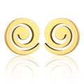 Minimalistisches Paar goldene Edelstahl-Spiralstecker mit elegantem Wirbel-Design - 12-Kreise
