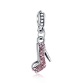 Pendentif en forme de chaussure à talon en argent avec des pierres de zircone roses - Style Talon Haut Rose (5)