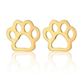 Minimalistische goldene hohle Pfotenohrstecker aus hochwertigem Edelstahl für Damen - 24-Pfotenabdruck