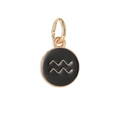 Wassermann Sternzeichen Anhänger aus schwarzer Emaille und Gold für DIY Schmuck - Wassermann