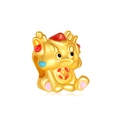Golden dragon charm bead with colorful enamel and traditional Chinese coin pattern - Auspicious Beast Style (20)