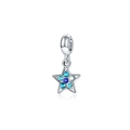 Pendentif étoile en argent avec pierres bleues et blanches pour bijoux DIY - Style Étoile de Gemme Colorée (10)
