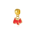 Golden charm with red enamel Scottish Terrier dog pendant for DIY jewelry bracelets - Red Enamel Terrier Dog (DGB565)