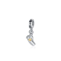 Pendentif empreinte de bébé en argent avec cœur doré et gravure LOVE pour bracelets DIY - Style Empreinte de Pied de Bébé (13)