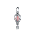 Pendentif montgolfière en argent S925 avec pierre rose et incrustation de zircons - Style Montgolfière (21)