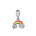 Pendentif arc-en-ciel avec émail coloré et zircons brillants sur fond blanc - Style de Nuage Arc-en-Ciel en Émail (12)