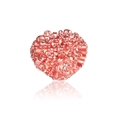Abalorio de corazón hueco en oro rosa con flores 3D para creación de joyas - Rosa oro