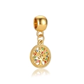 Pendentif Arbre de Vie doré avec feuilles en émail coloré pour bracelets et colliers DIY - Style d'Arbre de Vie Doré (15)
