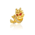 Golden dragon charm with red eyes and white crystals for DIY zodiac bracelets - Gold Dragon Charm (19)