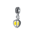 Pendentif en forme de durian avec émail jaune et zircons brillants sur fond blanc - Style Durian (32)