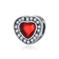 Exquisito amuleto de corazón en plata 925 con gema roja y micropavé de circonitas - Colgante de Corazón de Gema Roja de Doble Capa (27)