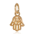 Vue macro du pendentif Main de Hamsa en or avec œil évidé et détails de croissant de lune - Main de Hamsa (2)