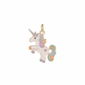 DIY golden cartoon unicorn pendant with colorful enamel for kids necklaces and bracelets - Jumping Colorful Unicorn (DGB856)