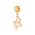 Fermoir doré avec breloque caniche en émail blanc pour bracelets et colliers DIY - Caniche (4)
