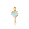 DIY enamel heart key pendant charm in gold finish for handmade jewelry making - Pale Blue Heart Key (DGB952)