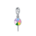 Colorful enamel lollipop pendant charm in 925 silver for DIY jewelry bracelets - Multicolor Block Lollipop (DGB1213)