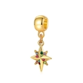 Vue détaillée d'un pendentif étoile doré avec oxydes de zirconium colorés pour bijoux DIY - Étoile Strass Colorée (9)
