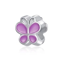 Charme papillon DIY avec émail violet et finition argent pour bracelets - Style de Papillon Violet (10)