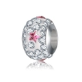Rosa Stern-Charm aus Silber mit Zirkonia-Besatz für individuelle DIY-Armbänder und Ketten - Rosa Sternschliff Pave Perle (18)