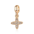 Pendentif étoile doré rose avec pierres en zircon pour bracelet et collier DIY - Étoile à Quatre Branches (17)