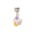 Cartoon-Stern und Einhorn Emaille-Anhänger mit Silberperle für DIY-Armbänder - Lächeln Mond Himmel Stil (6)