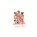 Pendentif grande roue en or rose avec cristaux colorés pour bracelets et colliers DIY - Style de Grande Roue (21)