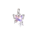 Pendentif papillon en argent avec cristal dégradé rose violet et zircons brillants - Papillon en Cristal Dégradé Rose-Violet(4)