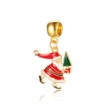 Pendentif Père Noël avec sapin vert et strass pour bracelets à breloques - Style de Père Noël avec Sapin (25)