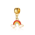 Pendentif arc-en-ciel doré avec nuages en émail coloré pour création de bijoux DIY - Style de Nuage Arc-en-Ciel en Émail Coloré (26)